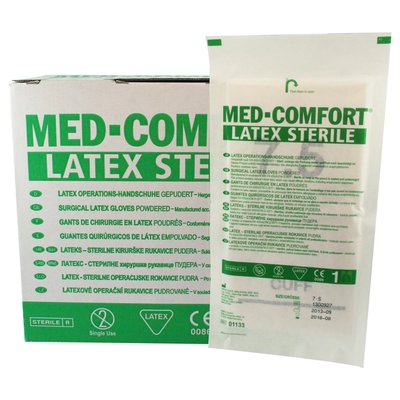 Chirurgické rukavice Med Comfort latex, sterilní, pudrované, pár - 7,5