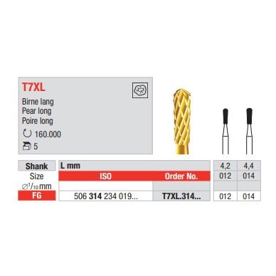 Vrtáček tvrdokovový FG T7XL.012 (5ks/bal)