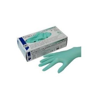 HS-rukavice nitril nepudrované Green Tea zelené M 100 ks