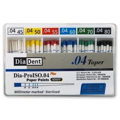 Papírové čepy Diadent vel.15-40, kon.4, 100 ks