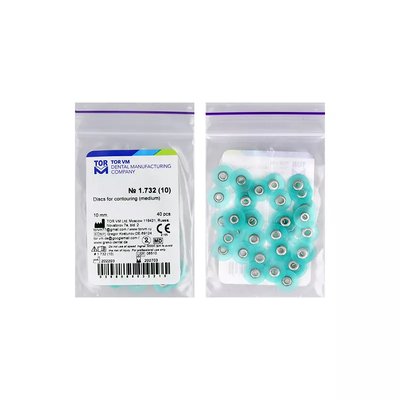 Krążki polerskie Zielone Medium 10mm 40szt TOR 1,732