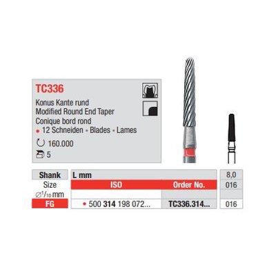 Vrtáček tvrdokovový FG TC336.016 (5ks/bal)
