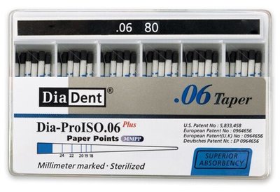 Papírové čepy DiaDent 6% 080