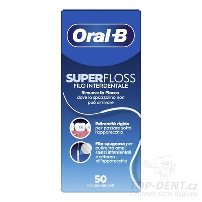 Oral-B SuperFloss Threader speciální dentální nit, 50ks