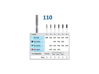 HORICO brousek diamantovaný - cylindr, FG110 - Parameter_0: C - jemná, Parameter_1: Průměr 1,0mm (010)