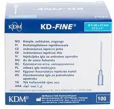 Jehla inj. modrá 0,60x30 23G 100ks KDM