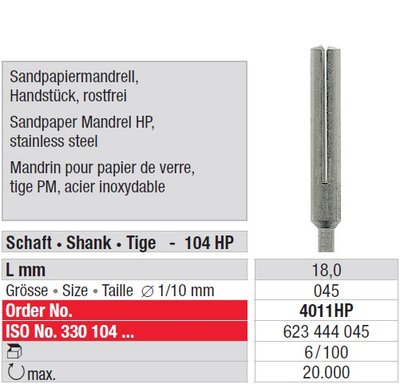Edenta Lab Sandpaper mandrely - 6 ks