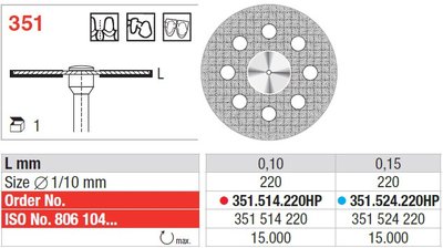 Edenta Lab 351 - SuperFlex diamantové kotúče - 1 ks