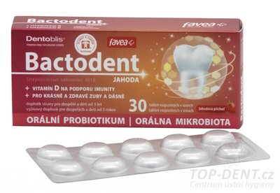 Favea Bactodent orální probiotikum (jahoda), 30ks