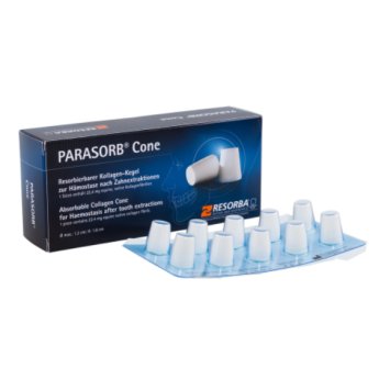 Resorba Parasorb kolagenová houba, dentální kuželky 1,2 x 1,6 cm, 10ks