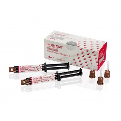 G-CEM ONE Twin Refill TL, 2x G-CEM ONE Syr. (4,6g), 15x GC Automix Tips Regular, 5x GC Automix endo tips