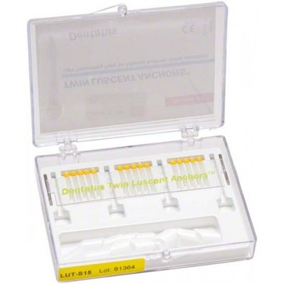 Kořenové čepy, skleněné, malé (žluté) - 15 čepů, 15 korunkových matric