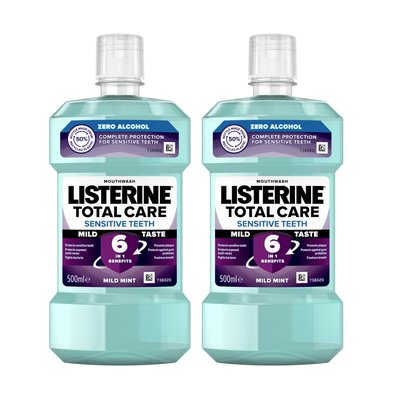 Listerine Total Care Sensitive Teeth Mild Taste ústní voda 2x500 ml