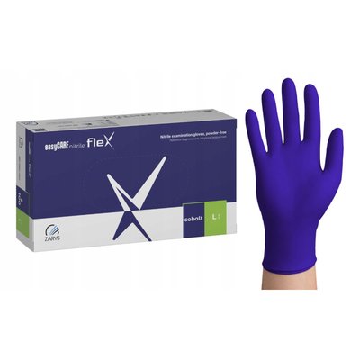 easyCARE flex Nitrile Rukavice Kobaltová S 100ks