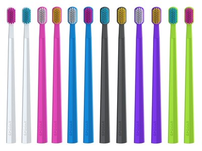 Zubní kartáček Spokar Novaque X, mix barev, 12 ks - Soft