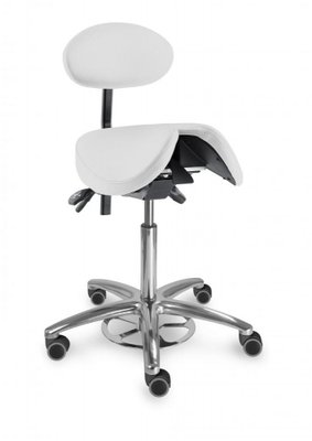 MAYER Stolička sedlová s děleným tvarovaným sedákem a s opěrkou zad 1215 S clean - bílá