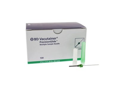Odběrové jehly BD Vacutainer, 100 ks, různé velikosti - Velikost: 0,7x38, 22G - černá