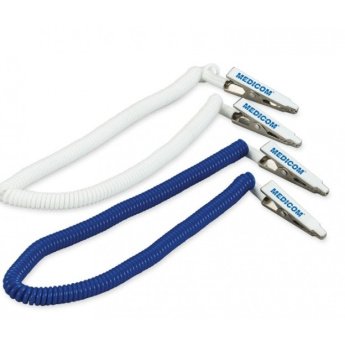 Držák ubrousků z modrého plastu s kovovými svorkami, 1ks