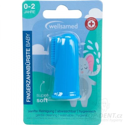 WellsaKids prsťáček dětský zubní kartáček (modrý), 1ks