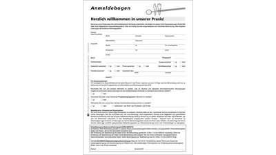 Anmeldebogen Anamnesebogen