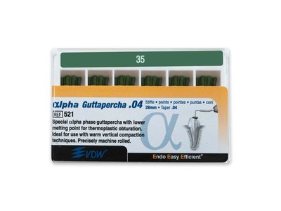 Alpha gutaperčové čepy 35/.04, 60ks