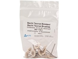 Montierte Bürste - Packung 12 Stück schwarz, gezahnt, Ø 22 mm