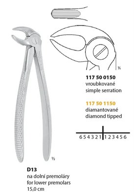 Kleště extrakční D13 diamantované