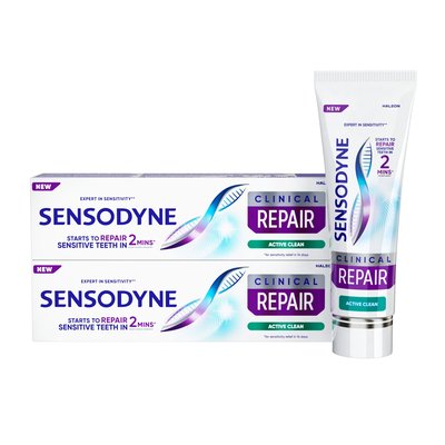 Sensodyne Clinical Repair Active Clean zubní pasta 2×75 ml