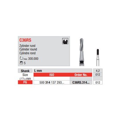 Tvrdokovový vrtáček FG C36RS.012 (6ks/bal)