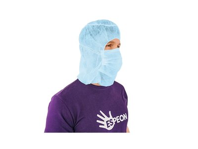 Kukla typu Astro s integrovanou rouškou z netkané textilie, modrá, 100 ks