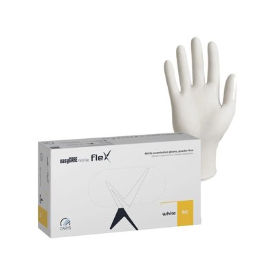 easyCARE flex Nitrile Rukavice Bílá L 100ks