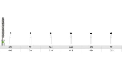 Diamanten 801 - Packung 5 Stück gelb superfein, FG, Figur 001 Kugel, ISO 023