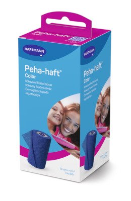Peha-haft Color elastické fixační obinadlo modré 10 cm × 4 m