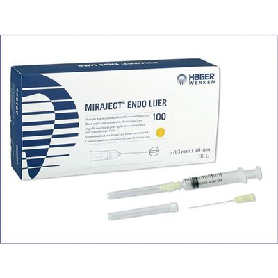 Miraject Endo Luer 30G 0,3x40mm, malé, 100 ks, žluté