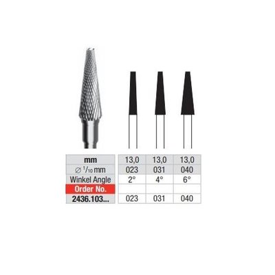 Fréza kónická, křížový břit 2436.023