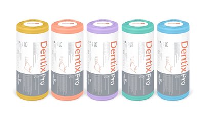 Stomatologické ubrousky/bryndáky DentixPro Plus s výřezem na krk v roli 51 x 65 cm, 30 ks - Žlutá