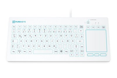 Purekeys - 87 Tasten inkl. Touchpad USB-Kabel, IP66, weiß
