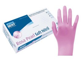 Rosa Pearl Soft Nitril - Packung 100 Stück puderfrei, S
