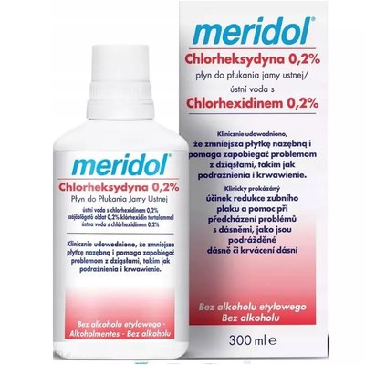 MERIDOL Z CHLORHEKSYDYNĄ płyn do płukania jamy ustnej 300ml