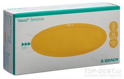 Braun Vasco Sensitive latexové nepudrované rukavice XS (5-6), 100ks