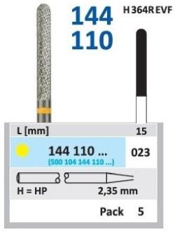 HORICO tvrdokovová fréza - valček zaoblený 2,3 mm