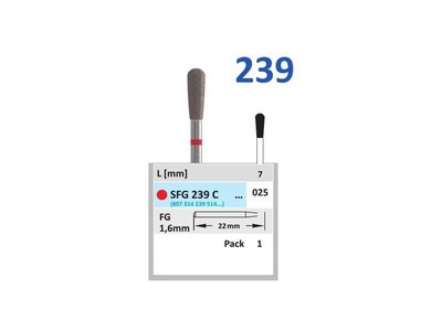 Sintrovaný diamant - hruška, SFG239, průměr 2,5mm, jemná