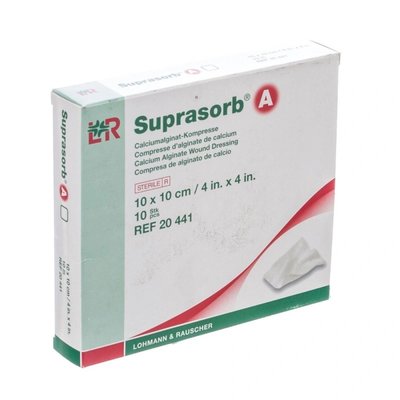 Kalciumalginátové krytí Suprasorb A, sterilní, 10 x 10 cm, 10 ks