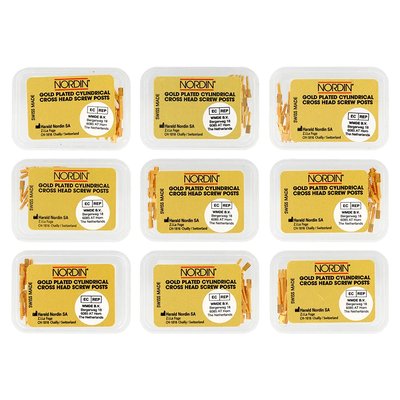 Wkład koronowo-korzeniowe pozłacane 12 szt. Nordin