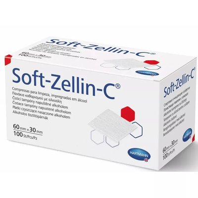 Gaziki nasączone alkoh.Soft-Zellin-C 60x30mm 100szt ref.288 887
