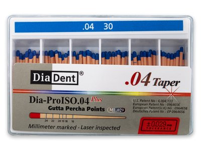 Diadent .04 - Gutaperčové čepy, vel. 030