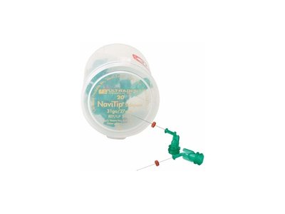 Kanyly NaviTip Sideport zelené 27 mm, 20 ks