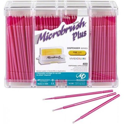 Microbrush Plus Fine 400 ks, 10 cm (růžové, žluté), 1,5 mm