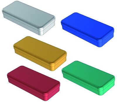 Box aluminium 13x5x3cm, zelený