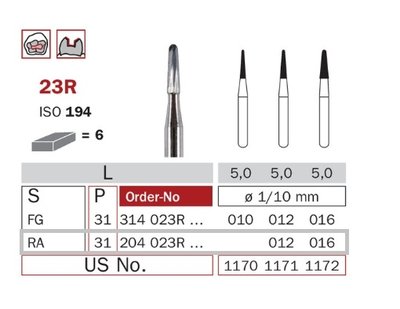 Diaswiss RA 23R, 6ks/balení - 012 mm